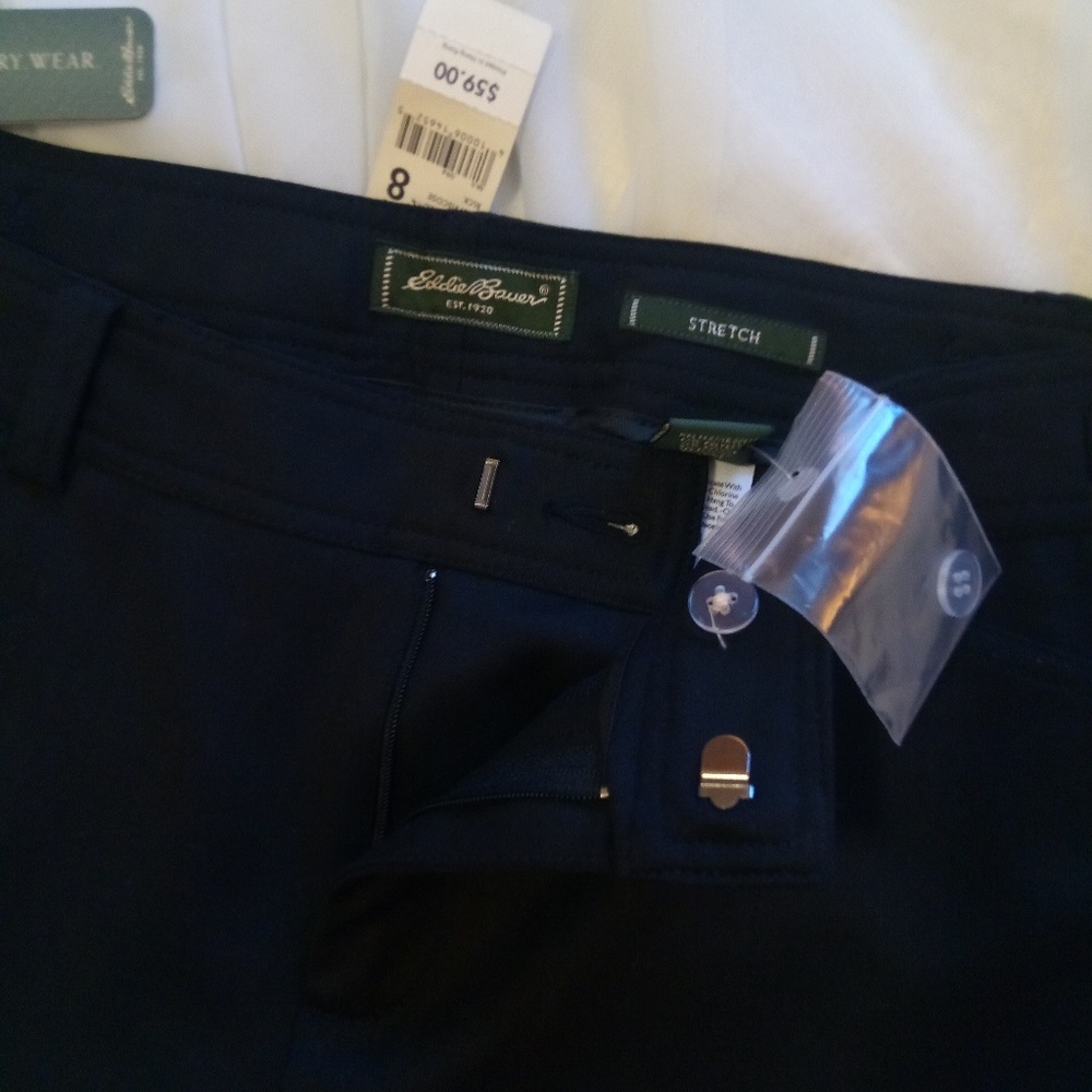 Eddie Bauer Slacks Black 8 NWT